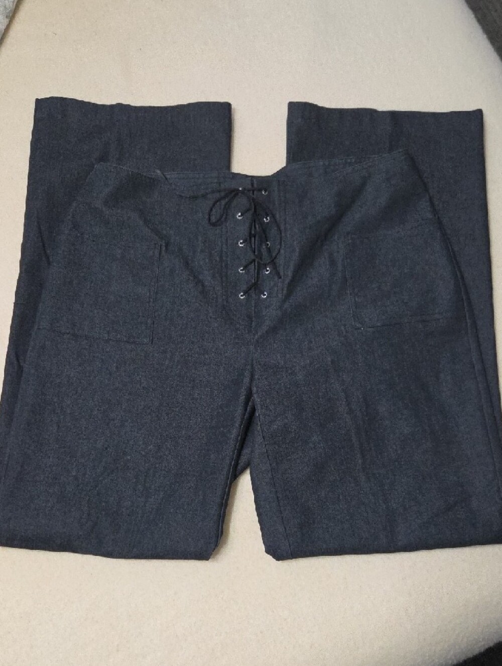 Mossimo Black Stretch Denim Lace-Up Pants 12
